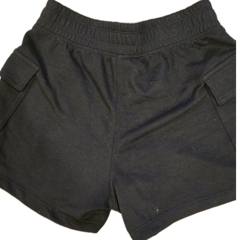 NWT DKNY Women’s Cargo Shorts Small  Black Elastic Pockets Lounge Casual 💵 - Picture 2 of 7